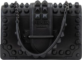 Prada Studded Leather Shoulder Bag
