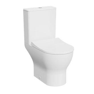 Clifton Premium CLOSED BACK SQUARE Rimless Pan Toilet Set in White