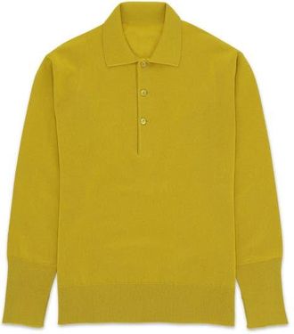 Fortela Kenneth Cashmere Polo in Mustard at Nordstrom, Size X-Large Eu