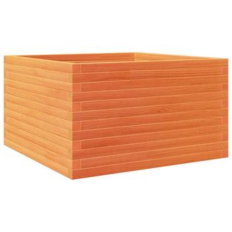 Berkfield Home Garden Planter Wax Brown 80x80x46 cm Solid Wood Pine | Size: 80 x 80 x 46 cm