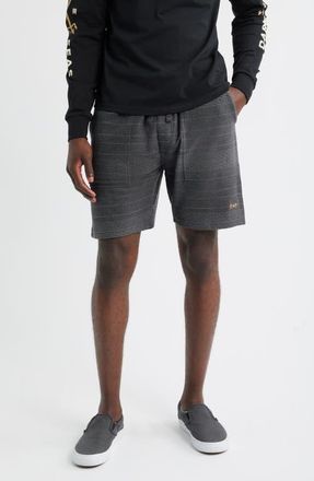Dark Seas Cyrus Stripe French Terry Drawstring Shorts in Black at Nordstrom, Size Small