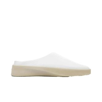 Wolf & Shepherd Mens Wolf & Shepherd Cruise Mule White Leather Slip On Casual Shoes HAWK2259