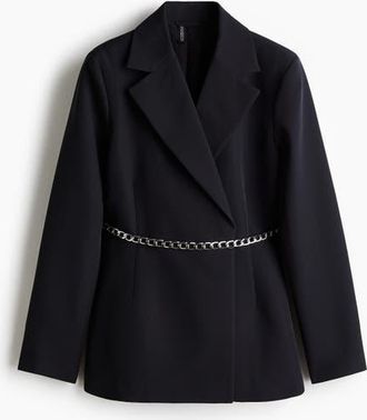 H&M Belted Blazer in Black at Nordstrom, Size Xx-Small