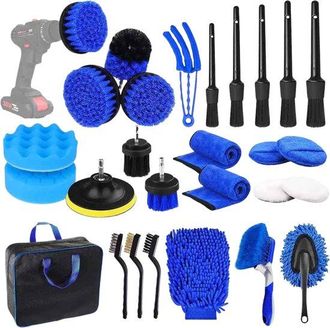 OEM Kit De Limpieza Integral Para Autom&oacute;viles De 26 Piezas: Kit Completo De Limpieza Para Autom&oacute;viles Con Cepillos, Las Llantas Y El Salpicadero
