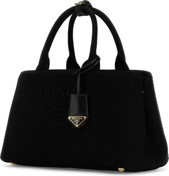 Prada Womens Canvas Tote Black