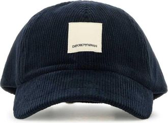 Emporio Armani Midnight Blue Stretch Corduroy Baseball Cap