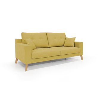 Divani.Store Danish Sof&aacute; Moderno De Tela Suave E Impermeable 186 Cm Amarillo