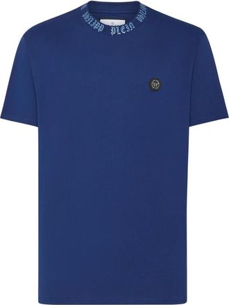 Philipp Plein T-shirt Ronde Hals SS Skull&Bones - Heren - T-shirts - Blauw - XS - Katoen - Tops