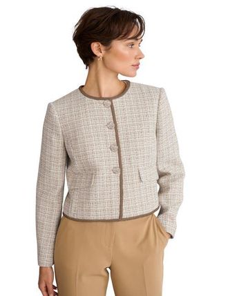Hobbs London Carey Tweed Jacket in Camel Ivory at Nordstrom, Size 12