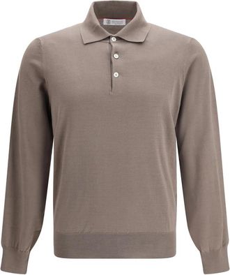 Brunello Cucinelli Button Long-sleeve Polo Shirt