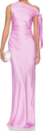 Amanda Uprichard Naomi Asymmetrical Gown In Azalea