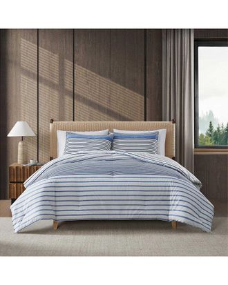 Eddie Bauer 150 Thread Count Cooper Stripe Cotton Duvet Cover Set