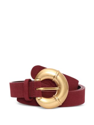 Max Mara Sebino buckled leather belt - women - Calf Leather - L - Red
