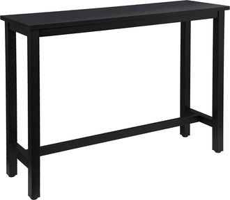 Woltu Tavolo Alto Tavolo Bar Rettangolare In Metallo E Legno 140x40x100cm Vari Colori Colore: Nero