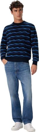 Missoni Crew Neck Sweater With Wave Pattern in Blue at Nordstrom, Size 50 It