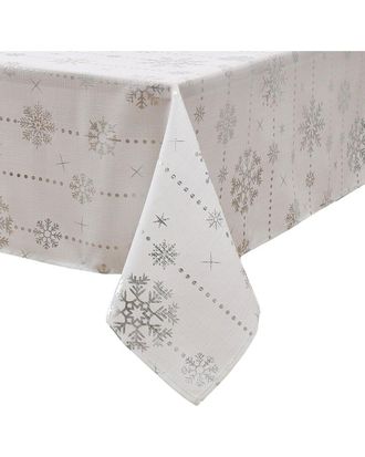 Elrene Foil Wonderland Snowflake Holiday Fabric Tablecloth