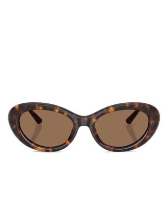 Dolce & Gabbana Eyewear Occhiali da sole ovali con effetto tartarugato - Marrone