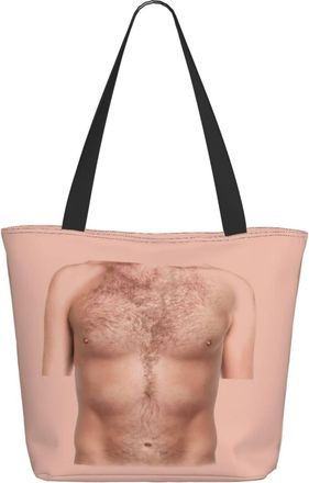 AOOEDM Chest Hairy Ladies Shopping Bag 13x11x7in.The Perfect ValentineS Day Gift.It Is The Best ValentineS Day Gift For Mom, Daughter, Wife,Etc