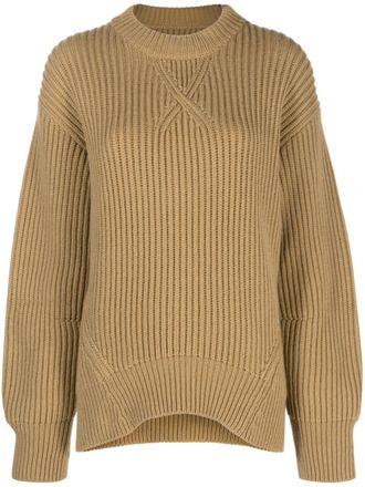 Jil Sander ribbed-knit wool jumper - women - Wool - 36 - Brown