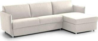 Dmora Dmora - Sofá cama con península Pina, Sofá esquinero transformable para salón, acolchado, desenfundable, calidad 100% Made in Italy, 260x160 h90 cm