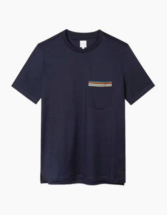 Paul Smith Mens Paul Smith Stripe Pocket T-Shirt S2-26 49 DK NAVY - Black - Size: 44