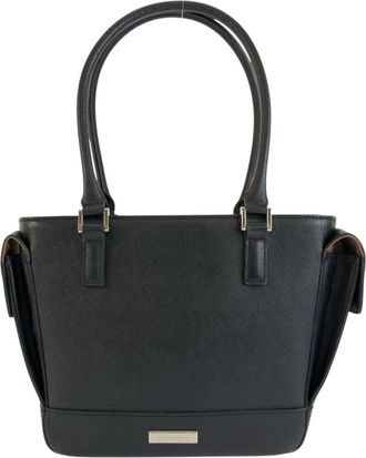 Burberry Black Leather Shoulder Bag Tote Bag (Pre-Owned)