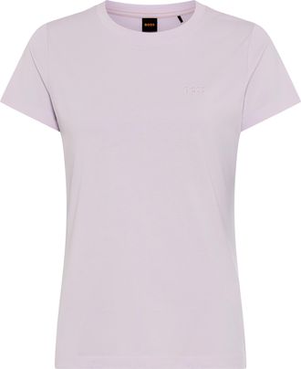Boss Orange by Hugo Boss T-Shirt BOSS ORANGE Esogo Premium Damenmode, Damen, Gr. XL (42), light, pastel lila 533, Single Jersey, Obermaterial: 100% Baumwolle, unifarben, slim 