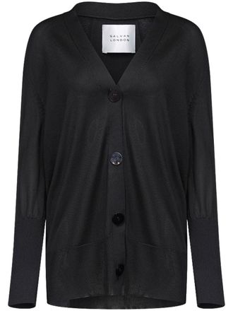 Galvan Ida V-neck cardigan - Black