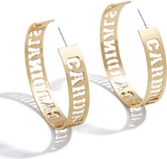 WEAR by Erin Andrews x Baublebar St. Louis Cardinals Large Cutout Hoop Earrings in Gold at Nordstrom