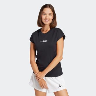 adidas T-Shirt ADIDAS SPORTSWEAR W LIN SJ T, Damen, Gr. XS, schwarz-weiss (schwarz, wei&szlig;), Obermaterial: 100% Baumwolle, normal, Rundhals, Shirts T-Shirt, sp