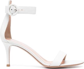 Gianvito Rossi Witte Leren Sandalen Elegante Stiletto - Dames - Sandalen met hakken - Wit - 36 EU - Leer - Schoenen