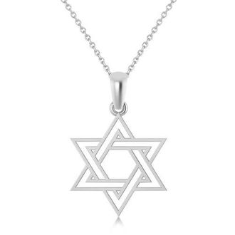 Allurez Jewish Star of David Pendant Necklace 14k in White Gold at Nordstrom, Size 18