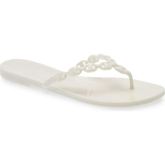 Tory Burch Gemini Link Jelly Flip Flop in White at Nordstrom, Size 10