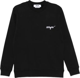 Msgm Felpa con logo ricamato - Nero