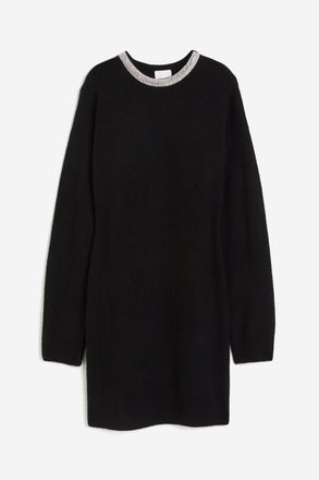 H&M Kleid mit Strassverzierung - Schwarz