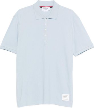 Thom Browne Logo-Patch Polo Shirt - Mens - Cotton