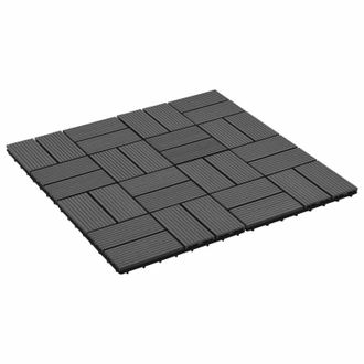 vidaXL Tile De Decking 22 Pcs Negro 30 X 30 Cm Wpc Vidaxl