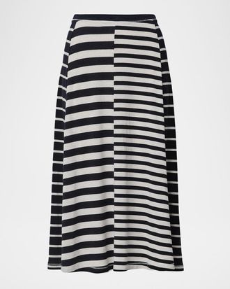 Rag & Bone The Knit Mix Stripe Midi Skirt