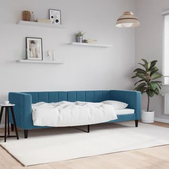 vidaXL Sof&aacute; Cama Sin Colch&oacute;n Terciopelo Azul 80x200 Cm Vidaxl