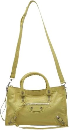 Balenciaga Pre-owned Le City Small Bag - Dames - Vintage Handtas - Geel - ONE Size - Katoen - Vintage