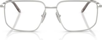 Prada 0pr C52v Rectangular Silver Metal Frame Eyeglasses