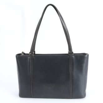 Burberry Dark Brown Leather Handbag Tote Bag (Pre-Owned)