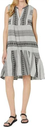 Dylan Sleeveless Jacquard Dress In Black/white