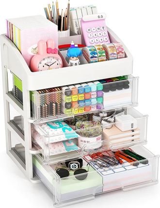 OEM Organizador De Escritorio Con Cajones, Organizador De Almacenamiento De 2 O 3 Cajones, Cajones De Almacenamiento Para Material De Oficina, Organizador