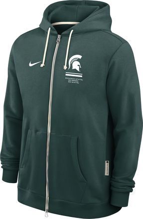 Nike Michigan State Sideline Standard Issue Nike Mens Dri-FIT College Full-Zip Hoodie in Green | 03AV3EYMST-1FA