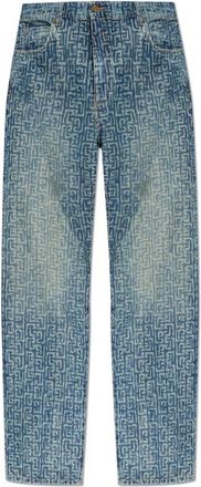 Balmain Monogram Jeans - Heren - Loose Fit Jeans - Blauw - W31 - Katoen - Jeans