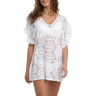 Sunshine 79 Crochet Cover-Up Caftan in White at Nordstrom Rack, Size Large/x-Large