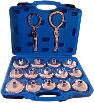 Trade Shop Trade Shop - Conjunto De La Llave De La Taza Para El Filtro De Aceite 16 Pcs Herramienta Universal Del Taller Autom&aacute;tico