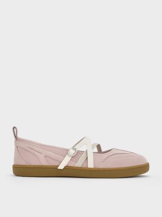 Charles & Keith Tiggy Faux Suede Two-Tone Ballet Sneakers