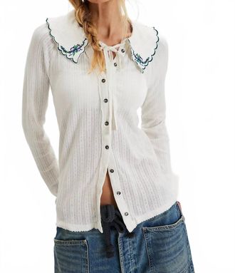 Free People Juniper Long Sleeve Cardigan In Ivory